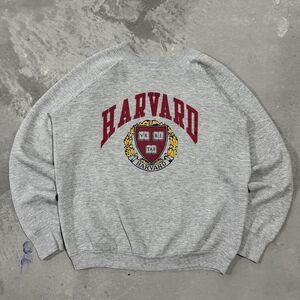 Vintage 90s Harvard University Raglan Crewneck Sweatshirt Mens L Gray College